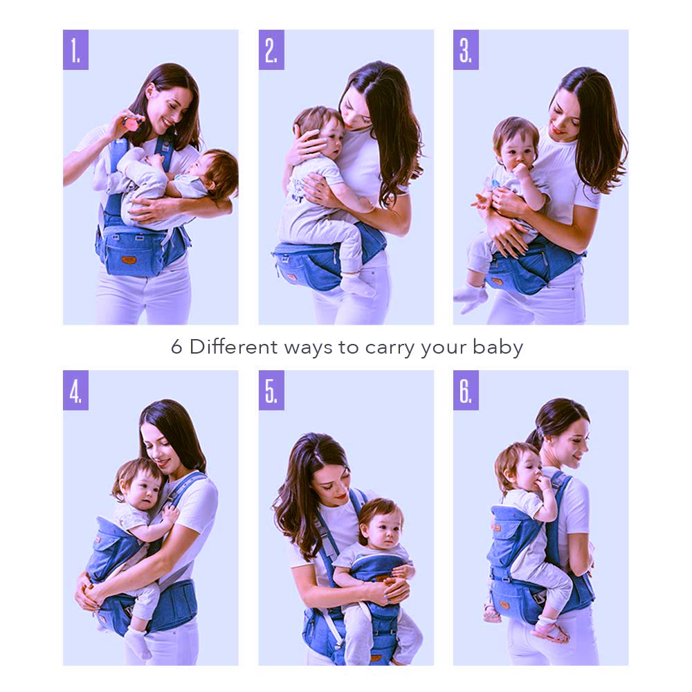 Bebehive 6-in-1 Baby Carrier with Hip Seat 
