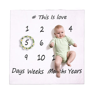 Baby Monthly Milestone Blanket For Girl Boy Floral Wings Frame Newborn Photo Prop Background Super Soft Flannel