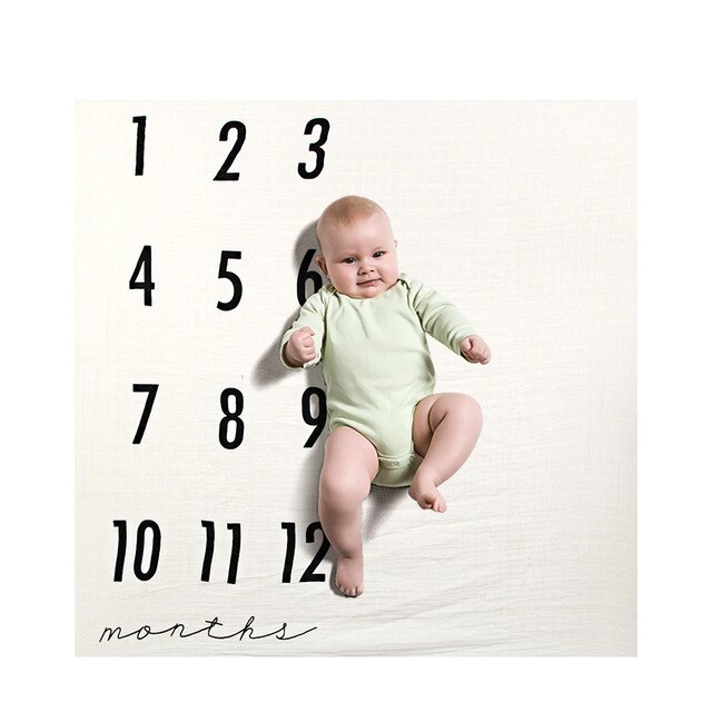 Baby Monthly Milestone Blanket For Girl Boy Floral Wings Frame Newborn Photo Prop Background Super Soft Flannel