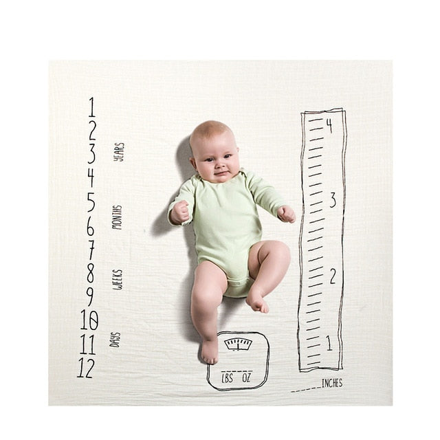 Baby Monthly Milestone Blanket For Girl Boy Floral Wings Frame Newborn Photo Prop Background Super Soft Flannel