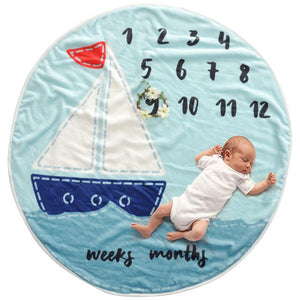Baby Monthly Milestone Blanket For Girl Boy Floral Wings Frame Newborn Photo Prop Background Super Soft Flannel